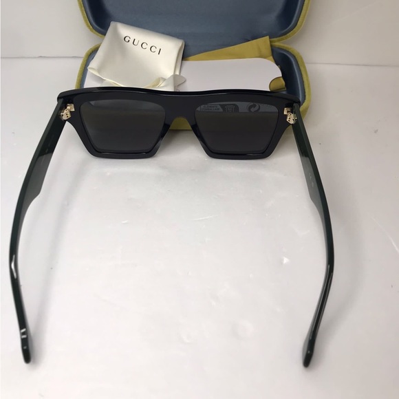 New - 💯Authentic Gucci Solid Grey Rectangular Unisex Sunglasses GG0962S 0… - Picture 9 of 14